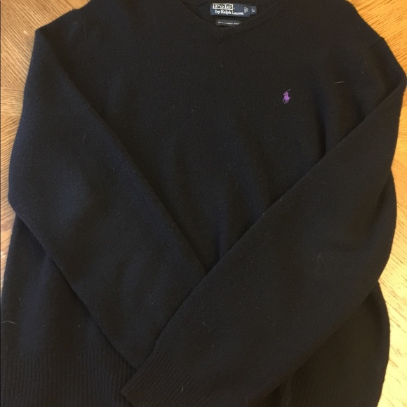 Polo Ralph Lauren black v neck sweater - Picture 1 of 2